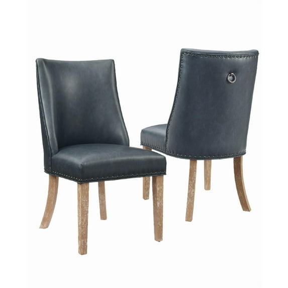 Powell Adler Upholstered Dining Chairs - Espresso with Gray - Set of 2