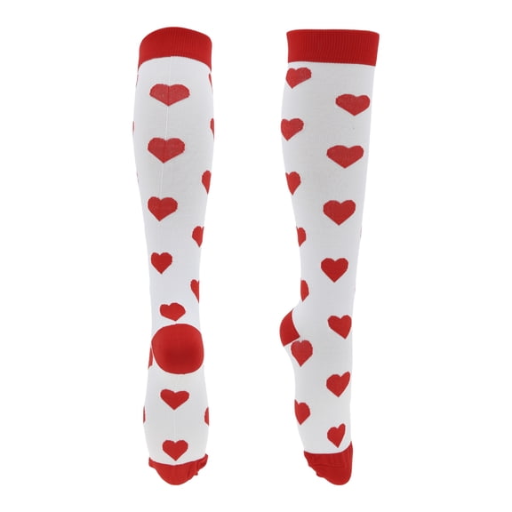 Unique Bargains Cycling Socks Breathable Shaping Sweat-Absorbent Anti-Friction Outdoor Bike Socks White Red Size l Neutral and Universal 1 Pair
