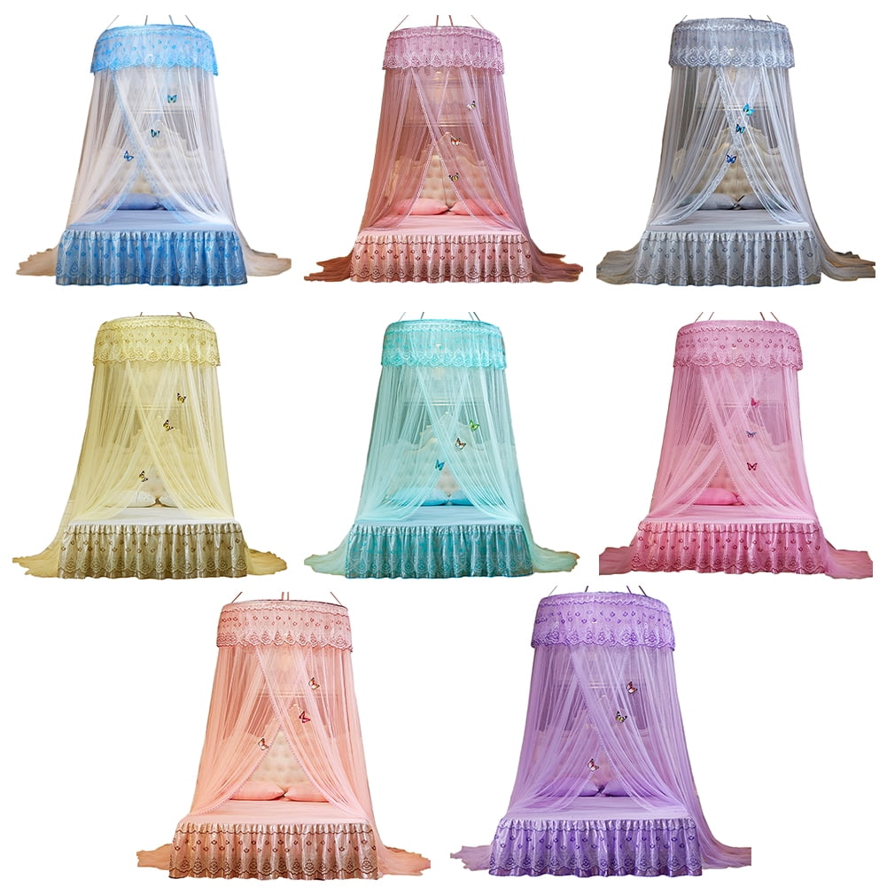 CSCHome Girls Bedspread Bedroom Decor, Princess Lace Lace Room Decor Bed Curtain Bed Canopy (Yellow)