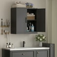 thumbnail image 3 of Metal Wall Cabinet,Garage Wall Cabinetwith Handle,Lockable Storage Cabinets Wall Mounted with 2 Doors,Locking Cabinet with Shelves for Basement,Living Home,Black, 3 of 7