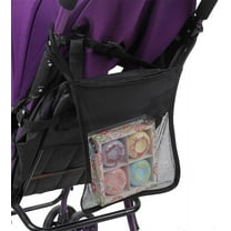 4Pcs Stroller Organizer, Stroller Storage Bag, Oxford Hanging Mesh Stroller Bags Soft, Breathable, Washable for Diapers, Drinks, Daily Essentials and Miscellaneous