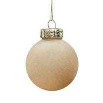 12 PCS Flocking Christmas Balls Bulk Flocked Christmas Tree Ball Ornaments Plastic Balls Xmas Decorative Hanging Ornaments Christmas Tree Decoration 2.4 Inch Coffee&Brown