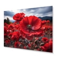 thumbnail image 2 of Designart "Flower landscape Crimson Poppies" Floral Metal Art Living Room, 2 of 5