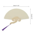 thumbnail image 2 of Unique Bargains 1 Pcs Portable Double-Sided Short Handle Round-Shaped Folding Fan for Wedding Xuan Paper Bamboo Beige [Double-Sided Short Handle Round-Shaped], 2 of 5