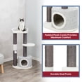 thumbnail image 2 of TRIXIE Pilar Plush & Sisal 3-Level 39.4" Cat Tower, Scratching Posts, Condo, Cat Toy, Gray, 2 of 8