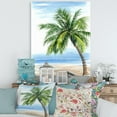 thumbnail image 1 of Designart Palm Tree At The Beach Resort Canvas Wall Art, 1 of 4