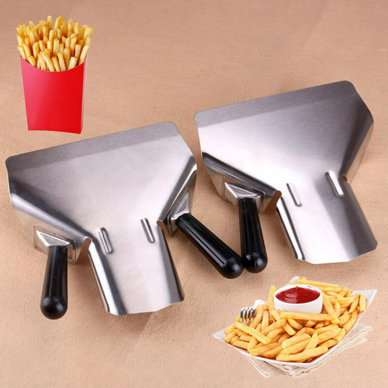Choice 9 x 8 Stainless Steel Dual Handle French Fry Scoop