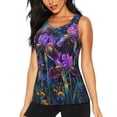 thumbnail image 1 of Fotbe Starry Night Iris Field Blusas Sin Mangas para Mujer – Estilo Casual, Corte Suelto, Slim-Fit, Cuello Redondo Deportivo, Tops de Verano para Gimnasio y Yoga-Large, 1 of 7