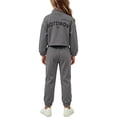 thumbnail image 7 of Baby Kids Athletic Outfit, Long Sleeve Zip up Jacket and Jogger Pants 2 Piece Set for Boys Girls 0-8 Years Old Spring Fall Gray 7 Years, 7 of 7