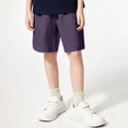 thumbnail image 2 of Guluxicc Kids Boys Athletic Shorts Elastic Waist Summer Solid Color Moisture Wicking Drying Shorts for Casual Activities, 2 of 8