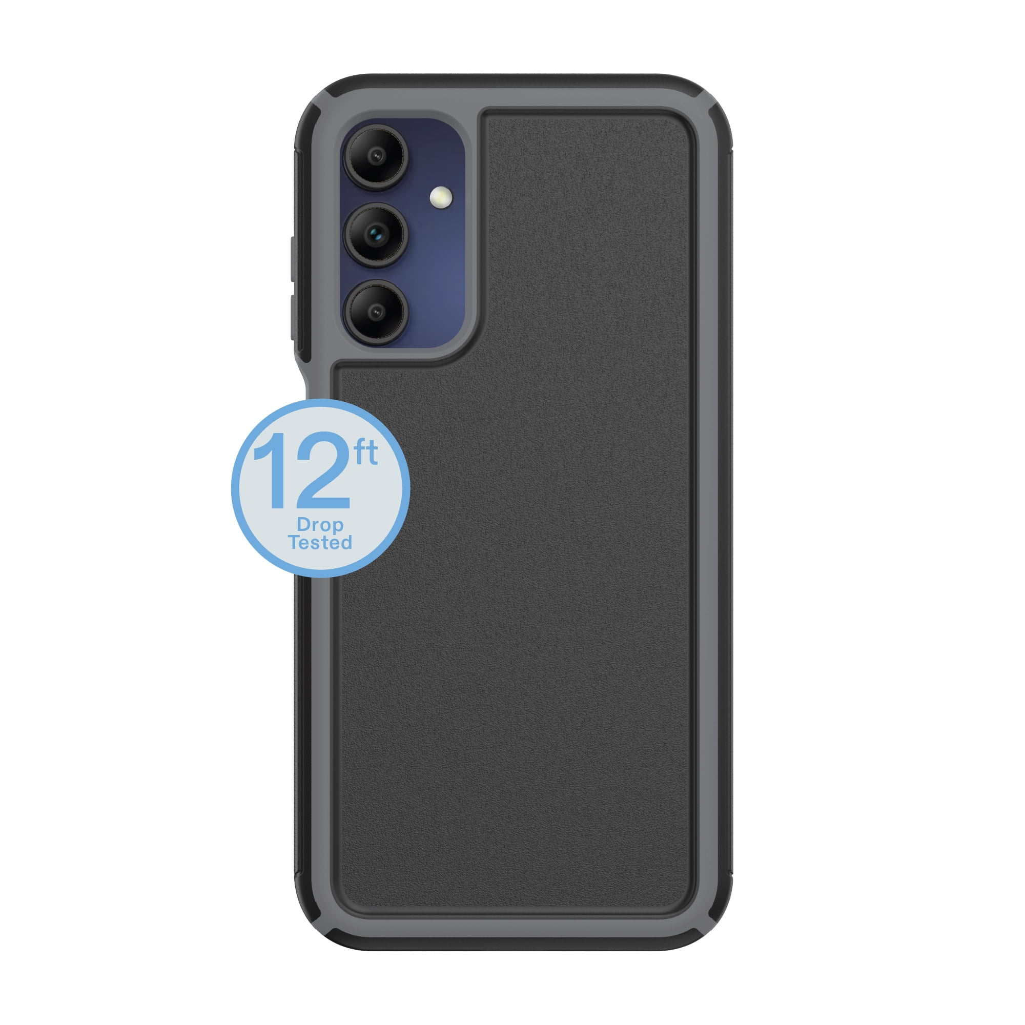 onn Slim Rugged Phone Case for Samsung Galaxy A15 5G - Black/Gray
