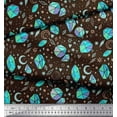 thumbnail image 2 of Soimoi Brown Cotton Duck Fabric Heart & Crystal Stone Geometric Print Fabric by the Yard 42 Inch Wide, 2 of 3