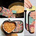 thumbnail image 5 of Yayeee Oven Mitts and Pot Holder Set of 2 Heat Resistant Kitchen Gloves Baking Hot Pad, Cityscape Painting, 5 of 5