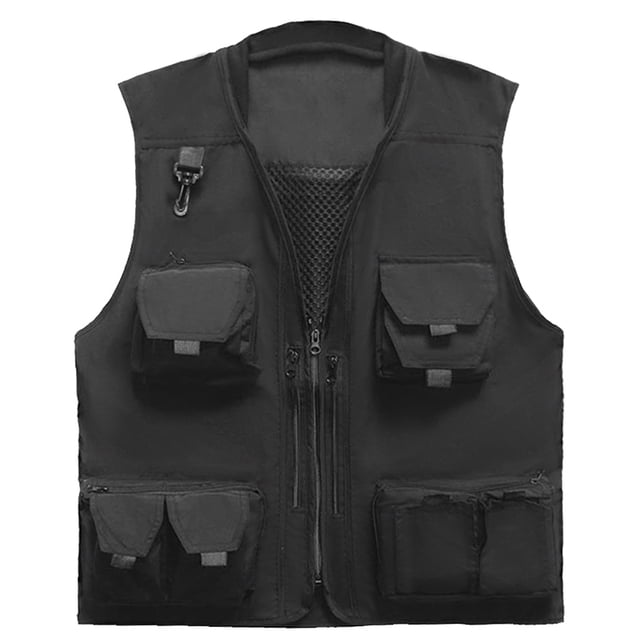 Men Fishing Jacket with Detachable Back Quick Drying Multi-Pocket Work Vest Outdoor Summer Travel Photo