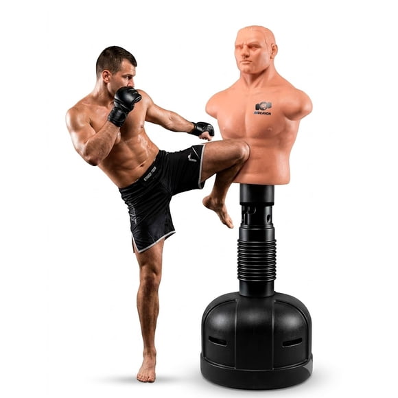 Muñeco Bolsa de Boxeo Saco Pera con Base Rellenable Maniquí Entrenamiento Box MMA Fitness