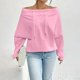 thumbnail image 3 of Womens Oversized Hoodies Casual Off The Shoulder Tops Loose Long Sleeve Pullover Shirts Boat Neck Sweatshirt White XXL, 3 of 4