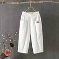 thumbnail image 2 of EDFBUYKRS Female Women Pants Casual Women's Pants Petite Short Women's Pants Summer Wide Leg Casual Loose Drawstring High Waist Palazzo Pants Trousers with Pockets Xxl, 2 of 4