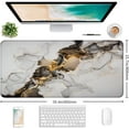 thumbnail image 2 of Large Extended Gaming Mouse Pad With Stitched Edges, Non-Slip Waterproof Rubber Base Mouse Pad For Office, Computer, Keyboard, Laptop And Home Desk Pad 35.4 x 15.7 x 0.12 Inch (Black Gold Grey Marble), 2 of 6