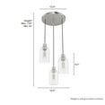 thumbnail image 6 of Hunter - Lochemeade 3-light Brushed Nickel, Small Cluster Light, Dimmable, Modern Style, Round Shaped, for Bedrooms, Dining, Living Rooms - 19718, 6 of 7