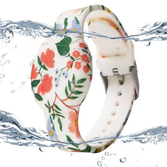 LEIPUMART Waterproof AirTag Bracelet for Kids, Soft Silicone Air Tag Hidden Holder Case Compatible with Apple Airtag, Adjustable Anti-Lost Printed Strap GPS Traker for Toddler Child
