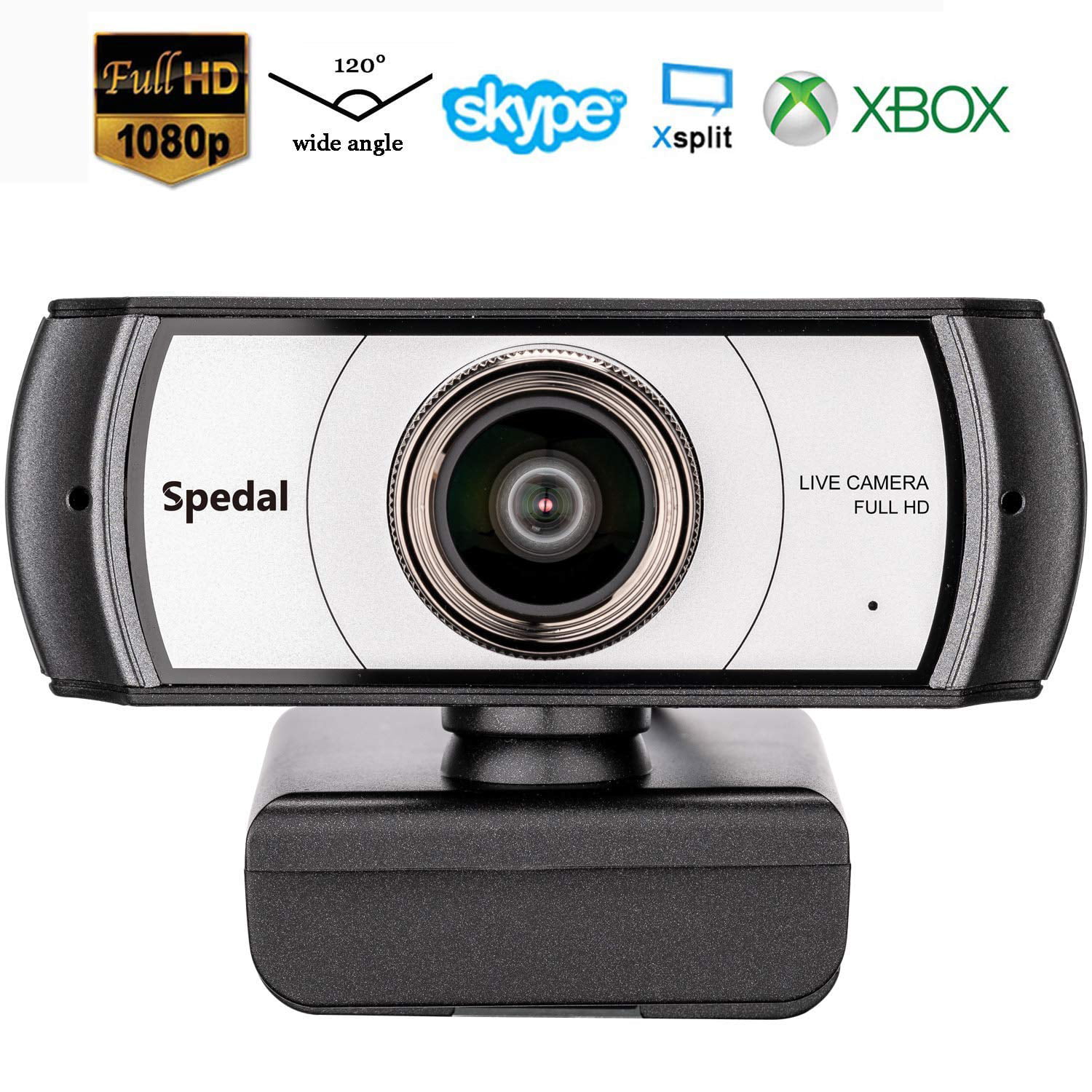 Wide Angle Webcam,120 Degree Large View Spedal 920 Pro Video Conference Camera, Full HD 1080P ...