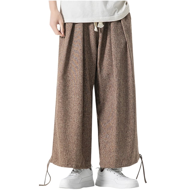 Pantalon pour Hommes Leggings d'Été pour Hommes d'Extérieur Décontractés en Coton et Lin