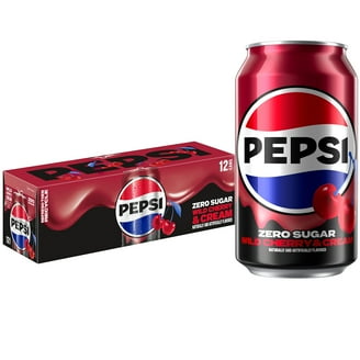 Pepsi Zero Sugar, Wild Cherry, 12 Oz Cans, 144 Fl Oz, Caffeinated