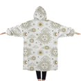 thumbnail image 2 of Oversized Wearable Blanket Hoodie,White Sun Moon Cloud Star Pattern Sherpa Blanket Hoodie with Super Pockets,Super Warm Fuzzy Pullover for Women & Men, 2 of 6