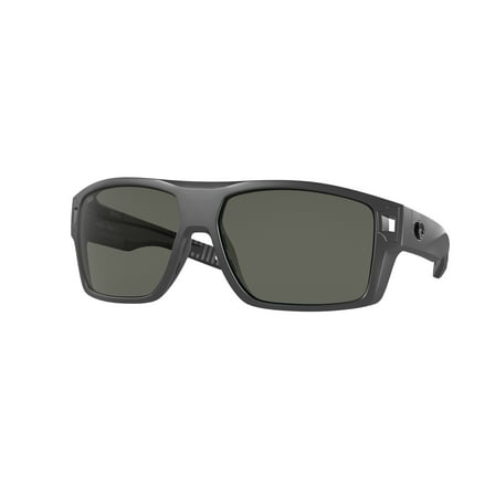 Costa Del Mar Men's Diego Polarized Rectangular Sunglasses, Matte Grey/Grey Polarized-580G, 62 mm