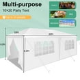 SANOPY 10' x 20' Canopy Waterproof Party Tent with 4 Removable