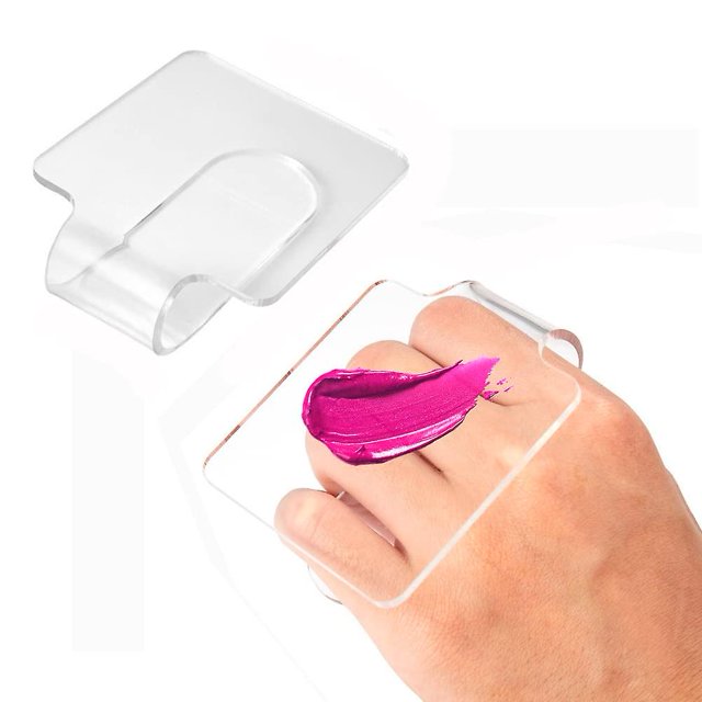 Paleta de maquillaje de acrílico transparente profesional de 2 piezas Paleta de mezcla de manicura de arte de uñas cosmético. Afortunado Sencillez
