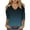 Blue, variant on Women 3/4 Sleeve Gradient Tops Loose Clod Shoulder V Neck Blouse Trendy Summer T Shirts Blue M