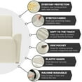 thumbnail image 4 of Zenna Home Simply Fit 4-Piece Steps Stretch Recliner Slipcover, Ecru, 4 of 7