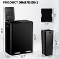 thumbnail image 2 of HomGarden 16 Gallon Dual Compartment Trash Can Stainless Steel Step Garbage Can Home Kitchen, Black, 2 of 12