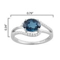 thumbnail image 2 of Sterling Silver with Natural London Blue Topaz and White Zircon Engagement Ring, 2 of 2