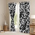 thumbnail image 3 of jejeloiu Gray Leopard Bow Blackout Curtains Set of 2 (52x84 Each),Chic Cheetah Print Window Curtains For Girls Kids, 3 of 6