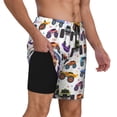 thumbnail image 3 of Goofa Cartoon Monster Trucks1 Printed Men's Swim Trunks Board Shorts Quick Dry Mens Swimming Trunks with Compression Liner,Breathable Fit Hawaii Beach Shorts-Large, 3 of 9