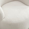 thumbnail image 5 of PORKISS Swivel Accent Chair, Armchair with Teddy Fabric, Barrel Chair with Black Powder Coating Metal Ring for Living Room, Bedroom, Ivory White, 5 of 8