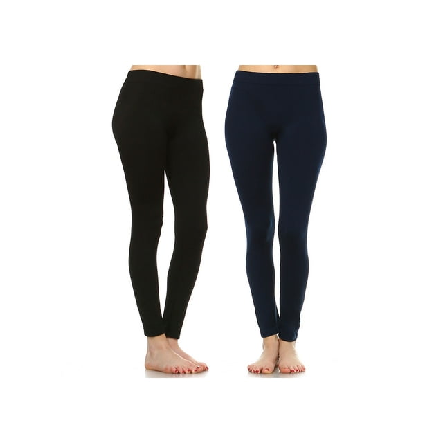 White Mark Leggings Extensibles Doux pour Femmes, Lot de 2