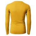 thumbnail image 3 of H2H Mens Casual Slim Fit Long Sleeve V-neck T-Shirts Of Various Colors MUSTARD US XS/Asia S (KMTTL0374), 3 of 6