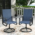 thumbnail image 2 of MRUAKA Patio Swivel Chairs Set of 6, Outdoor Dining Chairs Mid Back All Weather Breathable Textilene Outdoor Swivel Chairs with Metal Rocking Frame for Lawn Garden Backyard Deck, Blue, 2 of 7