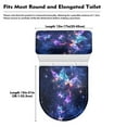 thumbnail image 5 of ZIATUBLE Butterfly Toilet Lid Covers Set Galaxy Toilet Lid and 2 Piece Tank Cover Sets for Bathroom Elongated Toilet Lid Covers Machine Washable Toilet Mat Protective Cover, 5 of 7