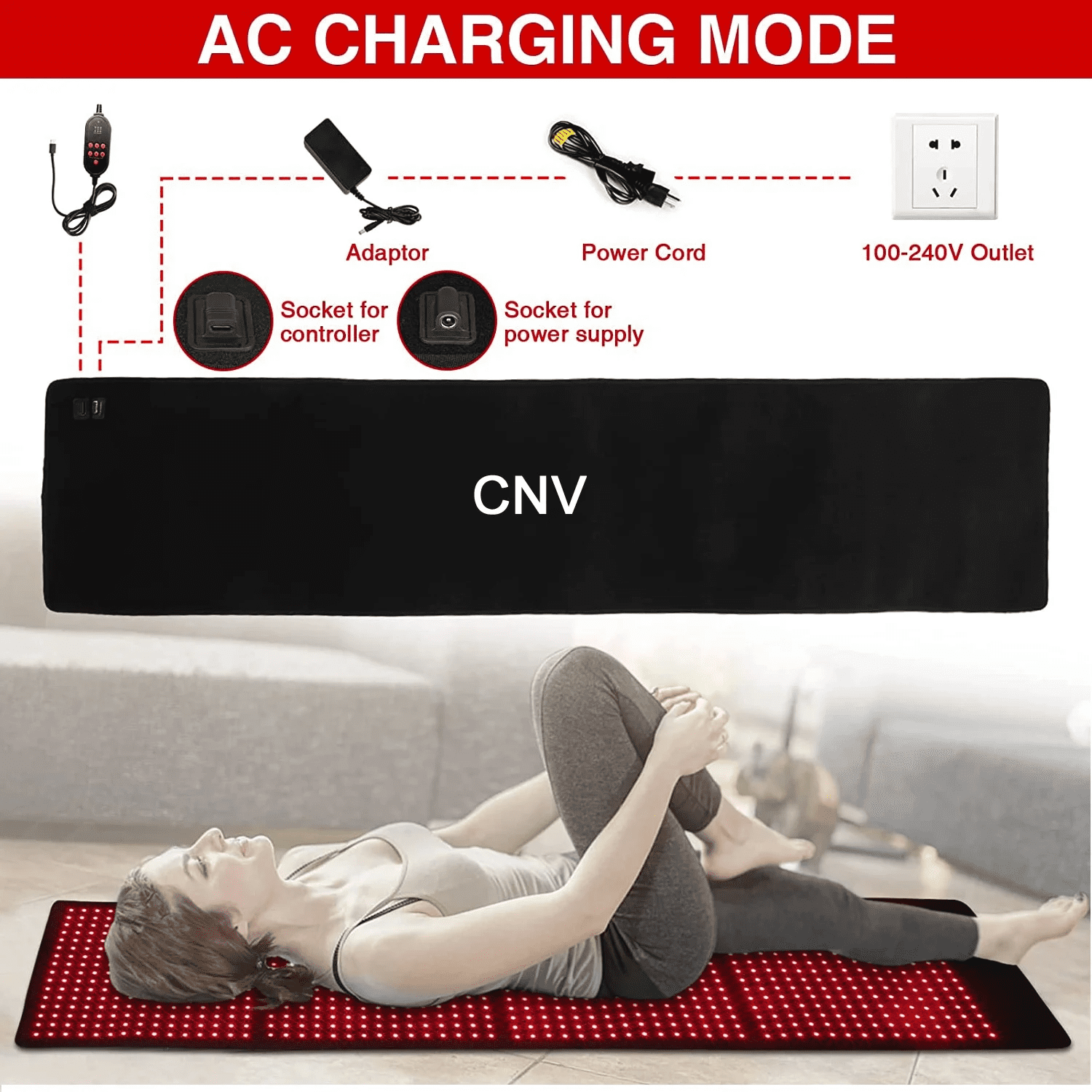Flexible Full-Body Red Light Pad with 960 LEDs, 660nm & 850nm Wavelengths, Large Wellness Mat for At-Home Relaxation and General Well-being