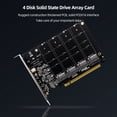 thumbnail image 4 of 4 Port M.2 NVME SSD To PCIE X16 Adapter Converter Card Support 2230/2242/2260/2280 Host Controller Expansion Card LED Indicator 3 Pcs, 4 of 6