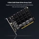 thumbnail image 1 of Convertidor De Disco Duro Convertidor de disco duro de 4 puertos M.2 NVME SSD a PCIE X16 compatible con 2230/2242/2260/2280, 1 of 6