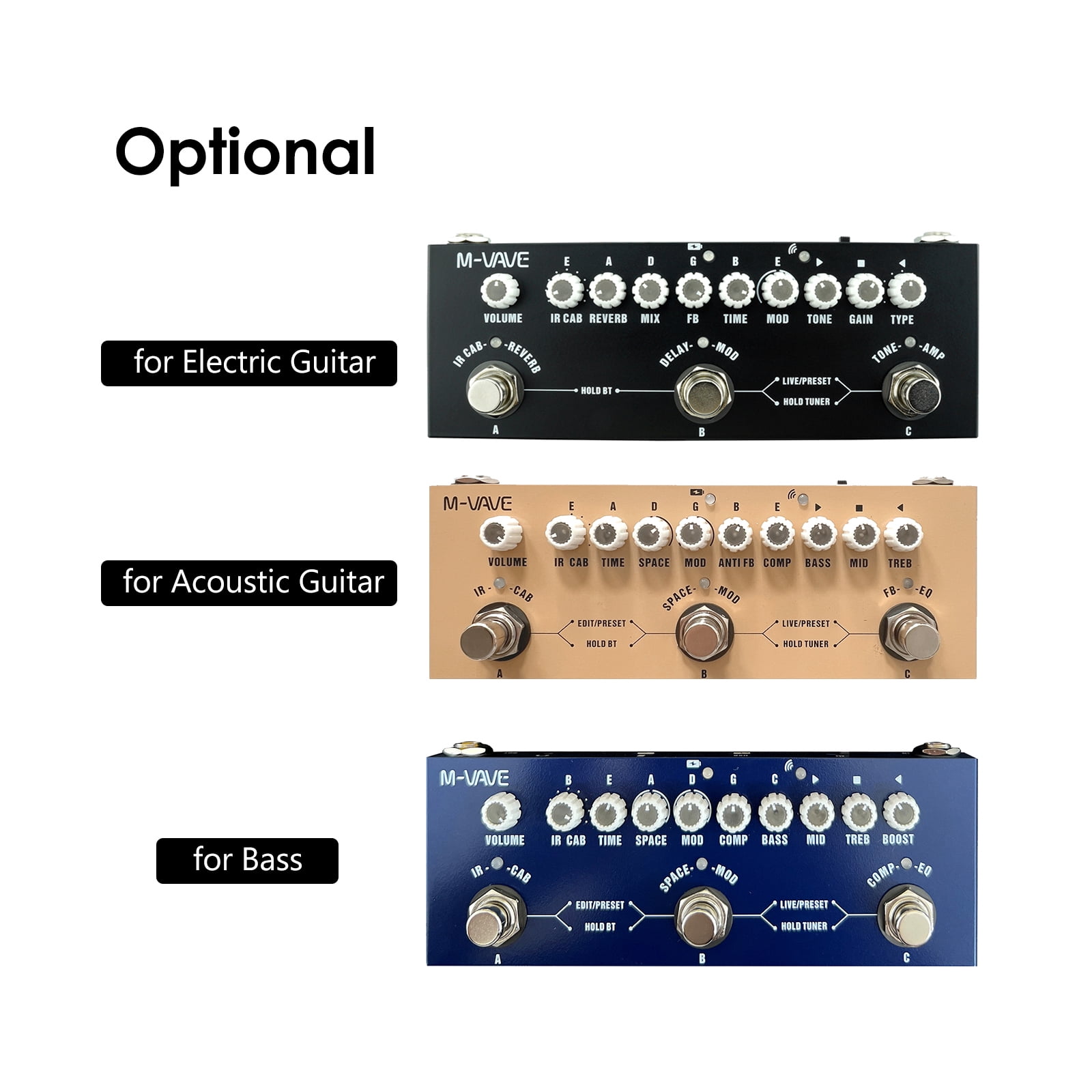 M-VAVE CUBE BABY Portable Multifunctional Electric Guitar Combined Effect Pedal with Wireless Playback Phone Recording Audio Type-C Interface Function