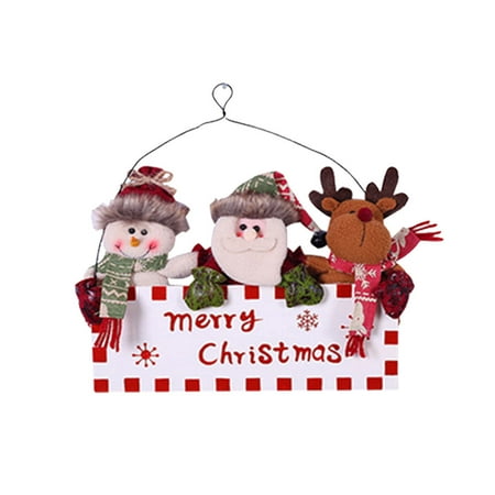 

NUOLUX Christmas Hanging Pendant Doll Showcase Pendant Ornaments Wooden for Shop (White)