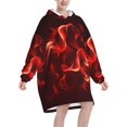 thumbnail image 2 of Red Flame,Women's Oversized Wearable Blanket Hoodie, Blanket Sweatshirt,Flannel Pullover Blanket, 2 of 9