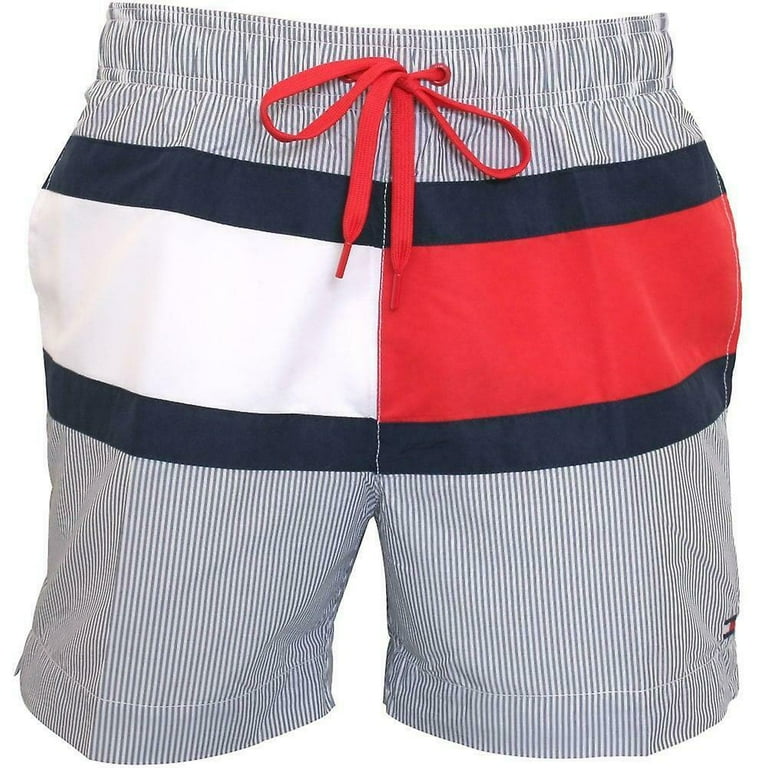 MENS TOMMY HILFIGER STRIPE Flag ITHACA Medium Drawstring Swim Shorts $69.50 (BLUE STRIPE,LARGE) - Walmart.com