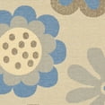 thumbnail image 3 of SAFAVIEH Courtyard Kristopher Floral Indoor/Outdoor Area Rug, 5'3" x 5'3" Round, Natural Brown/Blue, 3 of 4